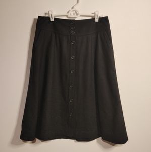 BANANA REPUBLIC Button-Front Black Wool Skirt